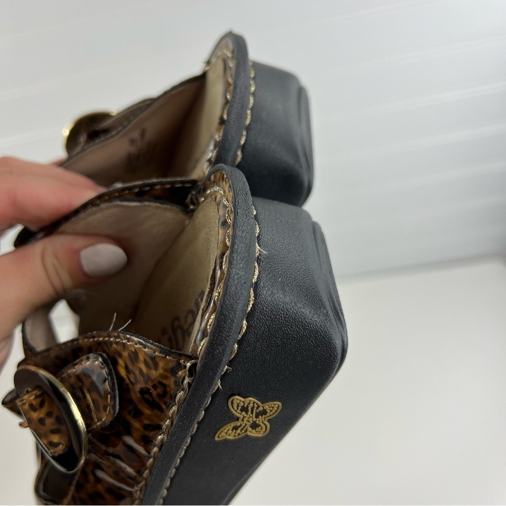 Alegria ALG-417 Leopard Print Slip-On Shoes Leather Padded Support Sz 35 US 5 - Picture 5 of 10